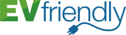 EVfriendly green and blue logo on transparent background