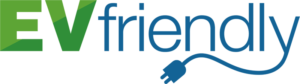 EVfriendly green and blue logo on transparent background